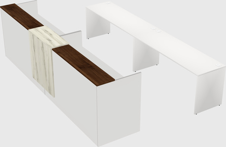 Shared u-shaped reception desks