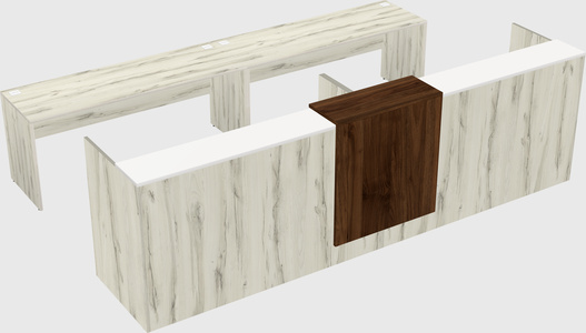 Shared u-shaped reception desks
