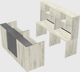 Shared u-shaped reception desks