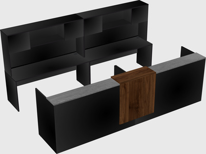 Shared u-shaped reception desks