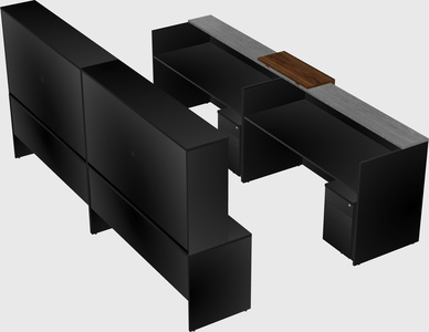 Shared u-shaped reception desks