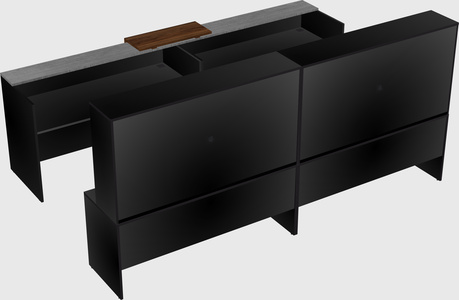 Shared u-shaped reception desks