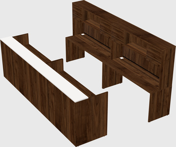 Shared u-shaped reception desks