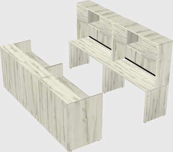 Shared u-shaped reception desks