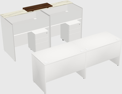 Shared u-shaped reception desks