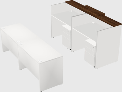 Shared u-shaped reception desks