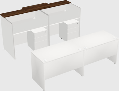 Shared u-shaped reception desks