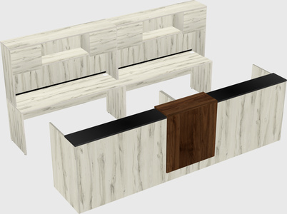 Shared u-shaped reception desks