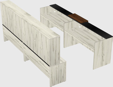 Shared u-shaped reception desks