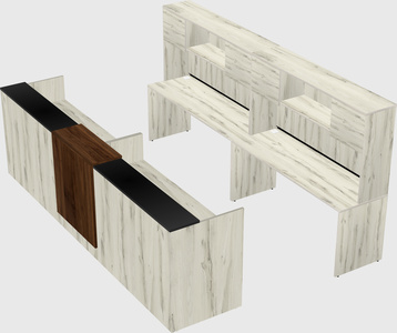 Shared u-shaped reception desks