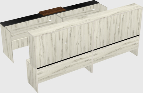 Shared u-shaped reception desks