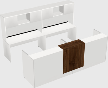 Shared u-shaped reception desks
