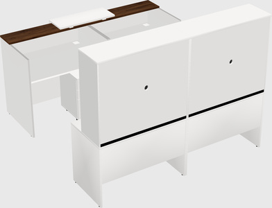 Shared u-shaped reception desks