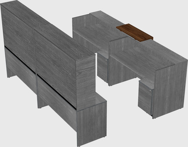 Shared u-shaped reception desks