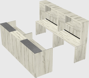 Shared u-shaped reception desks