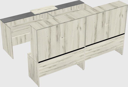 Shared u-shaped reception desks