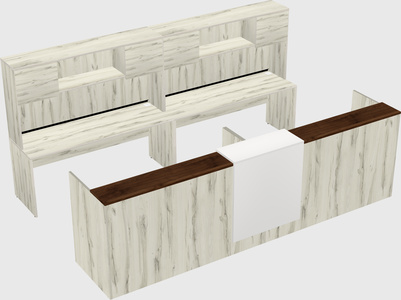 Shared u-shaped reception desks