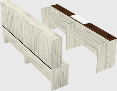 Shared u-shaped reception desks