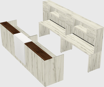 Shared u-shaped reception desks