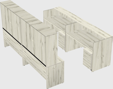 Shared u-shaped reception desks