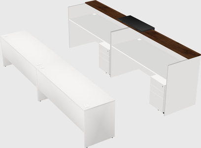 Shared u-shaped reception desks