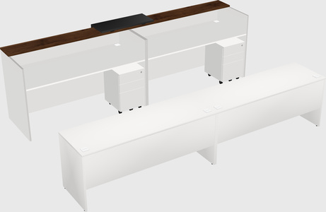 Shared u-shaped reception desks