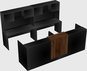 Shared u-shaped reception desks