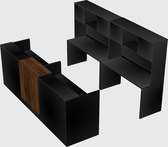 Shared u-shaped reception desks