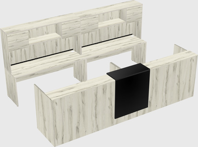 Shared u-shaped reception desks