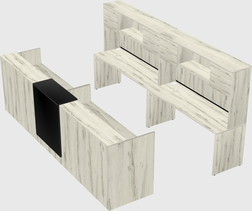 Shared u-shaped reception desks