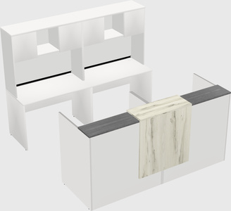 Shared u-shaped reception desks