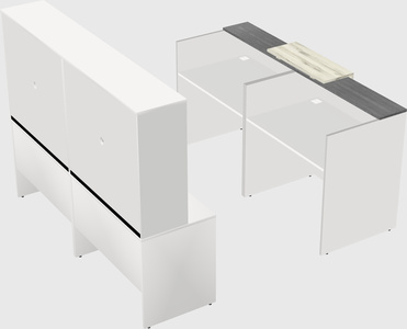 Shared u-shaped reception desks