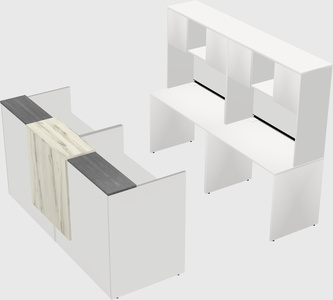 Shared u-shaped reception desks