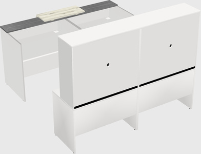 Shared u-shaped reception desks