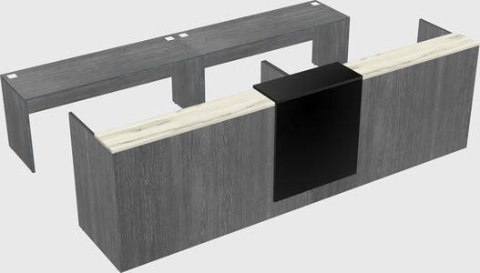 Shared u-shaped reception desks