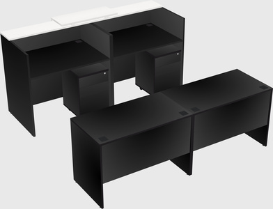 Shared u-shaped reception desks