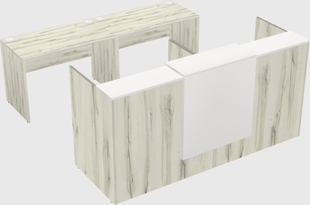 Shared u-shaped reception desks