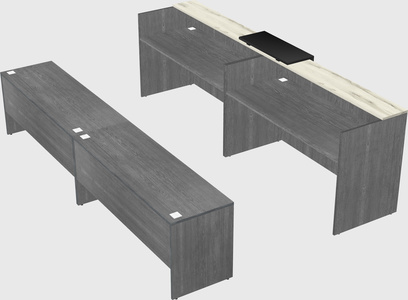 Shared u-shaped reception desks