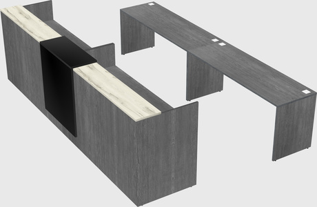 Shared u-shaped reception desks