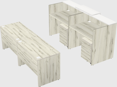 Shared u-shaped reception desks