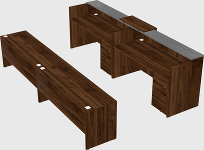 Shared u-shaped reception desks