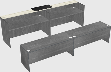 Shared u-shaped reception desks