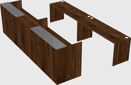 Shared u-shaped reception desks
