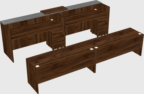 Shared u-shaped reception desks