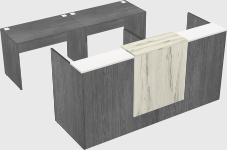Shared u-shaped reception desks