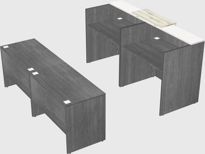 Shared u-shaped reception desks