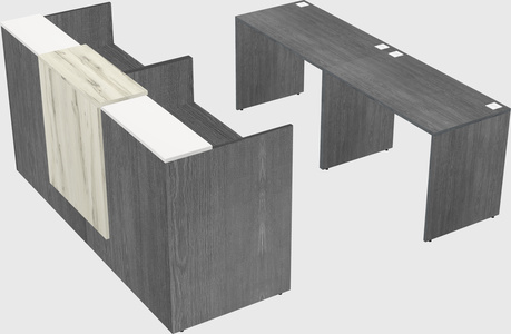 Shared u-shaped reception desks