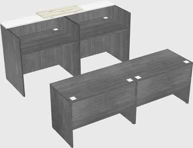 Shared u-shaped reception desks