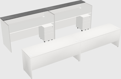 Shared u-shaped reception desks