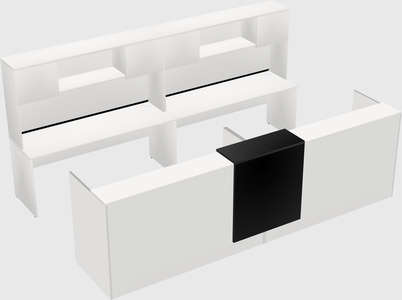 Shared u-shaped reception desks